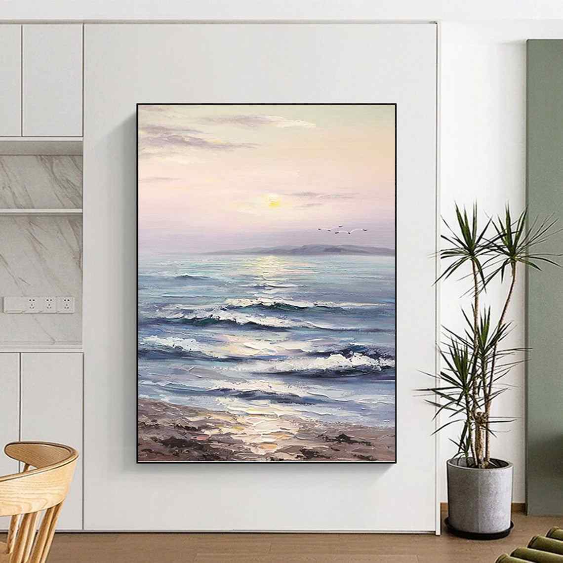 sunset coastal canvas pastel design 7